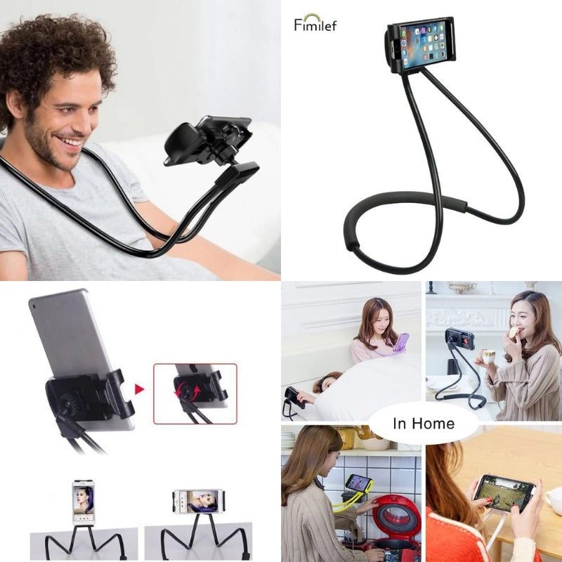 Bendable Flexible Hang Neck Phone Holder 360 Degree Rotation Mobile Stand
