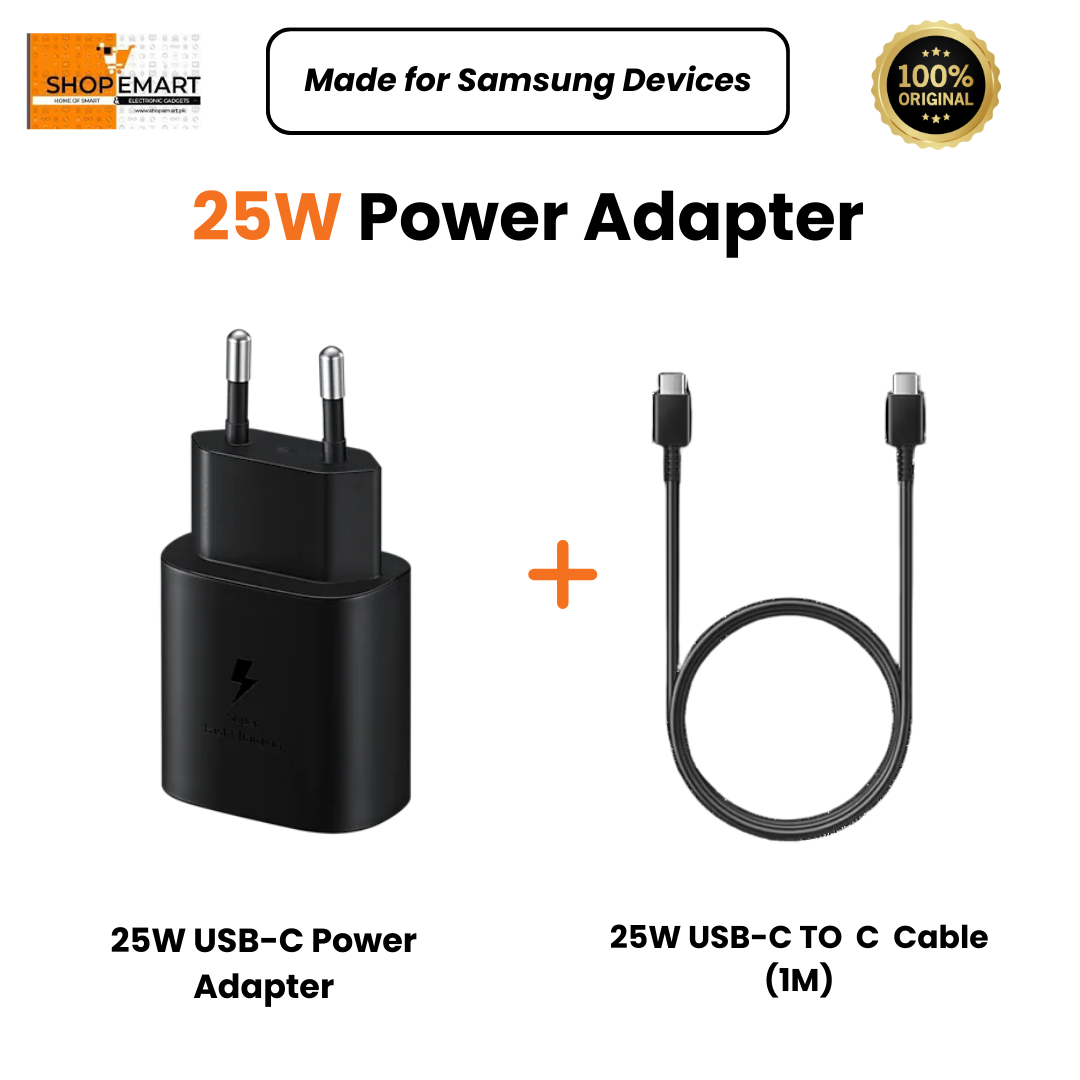 Samsung 25W PD Superfast Charger With Super fast Cable