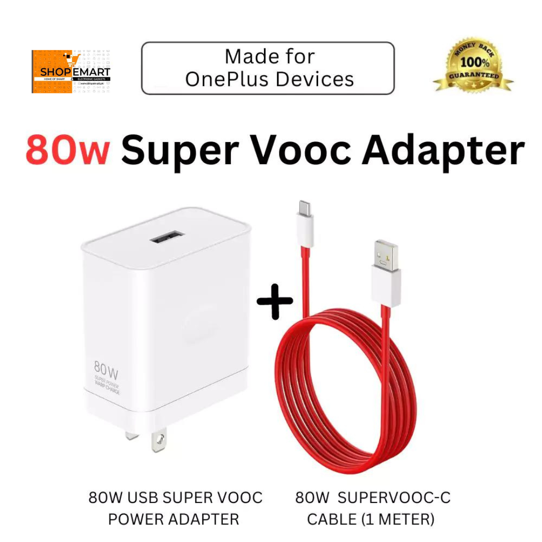 Premium Bundle: 80w OnePlus Supervooc with Supervooc supported Cable