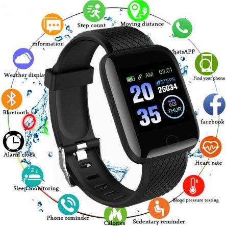 Series D – Smart Watch 2.5D Curved OLED (Black)
