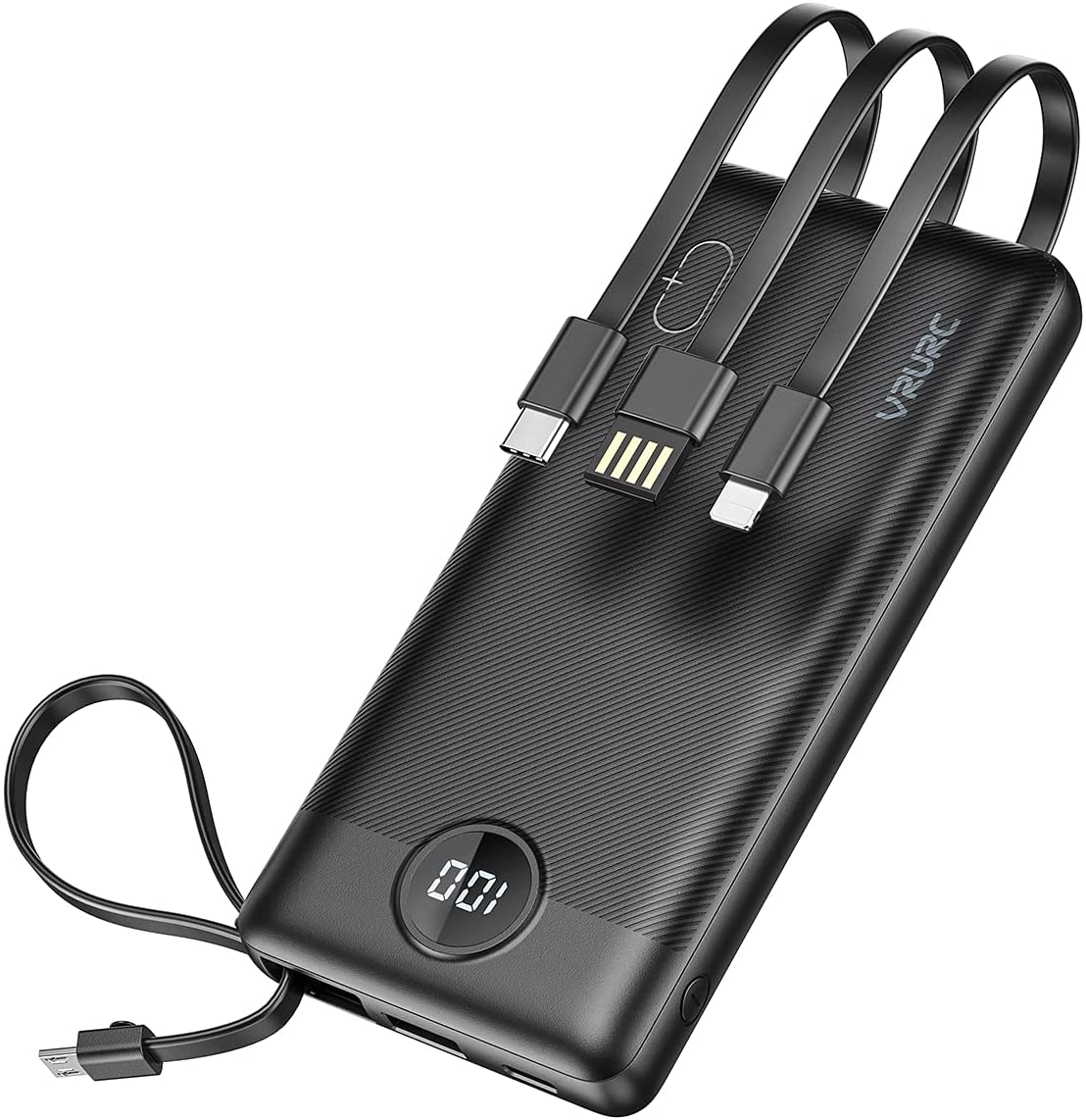 4 in 1 Built-in Cable Power Bank -10000 mAh